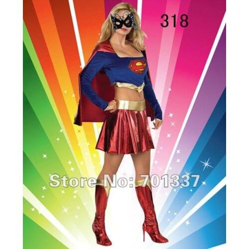 Ladies Sexy Super Woman Man Dress Costume Uniform Fancy Dress SM318