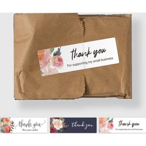 1*3Inch Flower Thank You Stickers Floral Seal Labels Thank You For Supporting My Small Business Gift decor packaging stickers