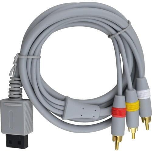 1.8m Component cable Audio Video AV Composite 3 RCA Cable 480p video output for Wii console