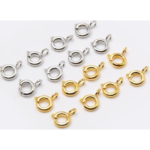 50pcs/lot Metal Gold silver color Lobster Clasps Hooks Bracelet End Connectors Open Jump Rings for Jewelry Making DIY bracelets