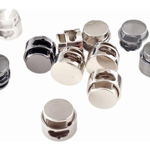 15mm Toggle cord stopper,Metal Cord Lock Adjuster,Cord Lock Stopper,Single Hole Round Toggle,End toggles for Rope Lock Buckle Pu