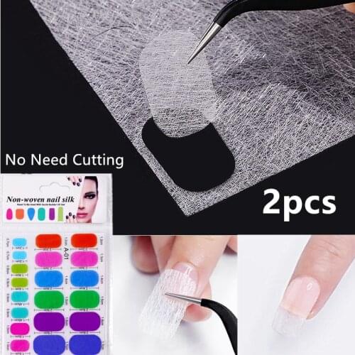 2pcs New Nail Fiber Sheet Nail Lengthening Fiberglass Nail Extension Tool Extended Filament Nail Art Sticker Nail Fibre Sheet