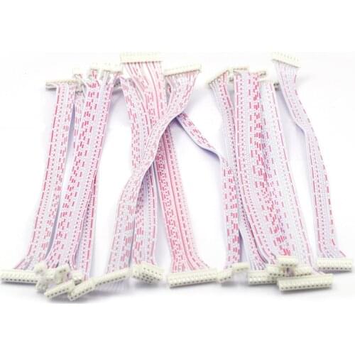 20pcs/lot 20cm XH red white ribbon cable dual head same direction XH2.54 2P 3P 4P 5P 6P 7P 8P 9P 10P connector
