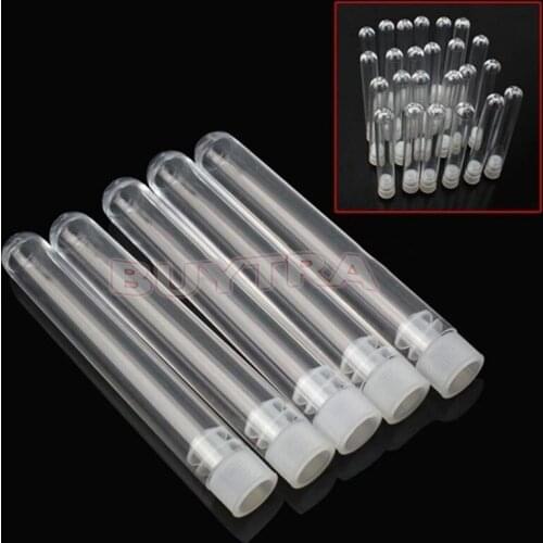 20 PCS Plastic Test Tube With Plug Clear Like Glass Wedding Favor Tubes Party Favour Chemistry Laboratory Supplies 12x75mm