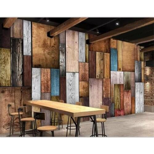Beibehang 3d wallpaper murals custom home decor living room bedroom photo Europe and America fashion wooden mural wall