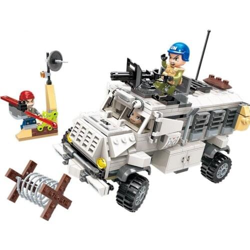 450Pcs 3212 Military Series Lightning Protection Anti-Ambush Armored Chariot Boy Assembled Building Blocks Assembled Toy Gifts