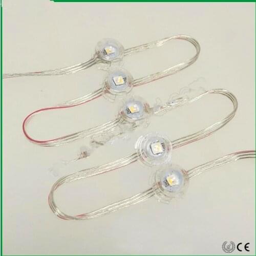 50pcs 110mm spacing DC5V 20mm SK6812-RGBW pixel module;clear wire;frosted cover;IP68 rated;RGBW addressable full color