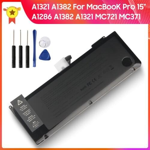 Original Battery A1382 for MacBooK Pro 15" A1286 A1382 A1321 MC721 MC371 77.5Wh Replacement Battery +Tools A1321 73Wh