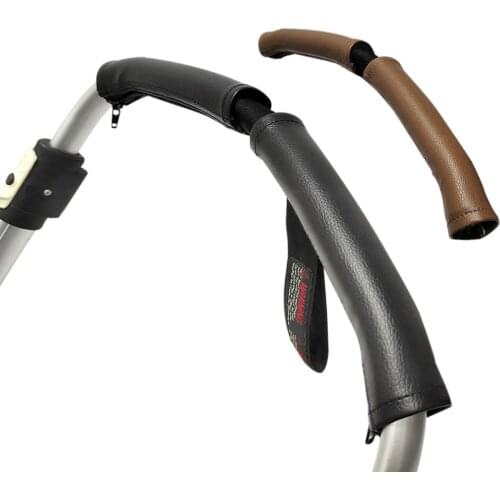 Baby Stroller Accessories Armrest Covers PU Leather Handle Cases