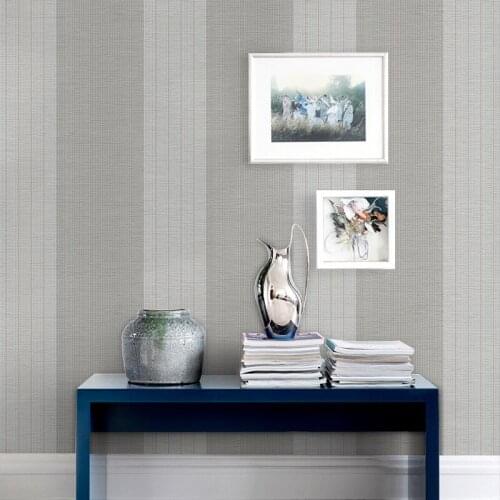 Beibehang Modern simple non - woven wallpaper bedroom living room television background wall vertical striped green 3d wallpaper