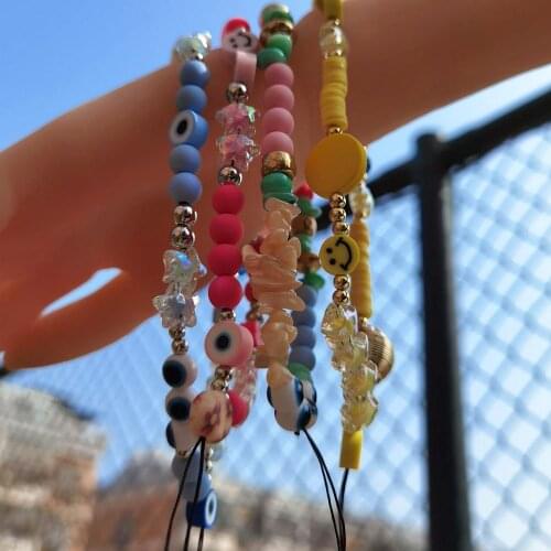 Bohemian style Eye Beads Chain Fashion Handbag Strap Lanyard U Disk Card Mobile Phone Chain Straps phone Hang Rope