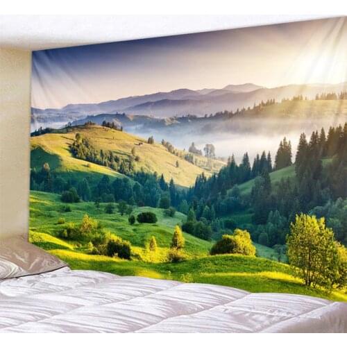 Beautiful wooded mountains Printed Large Wall Tapestry Cheap Hippie Wall Hanging Bohemian Wall Tapestries Mandala Wall Art Decor