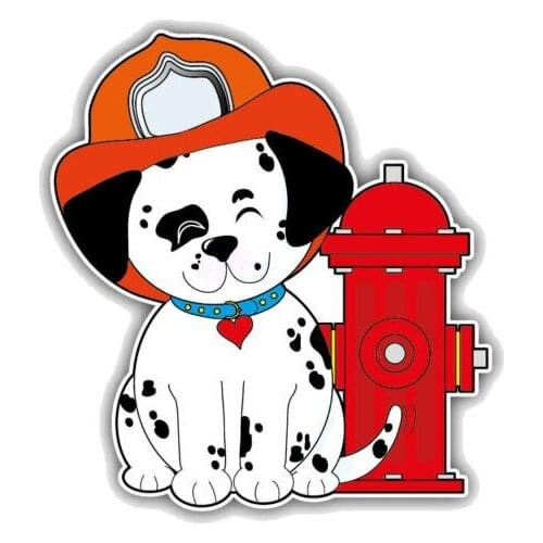 Cartoon Dalmatian Fireman Animal Car Sticker PVC Personality Fashion Auto Body Window Exquisite Waterproof Applique Decoration