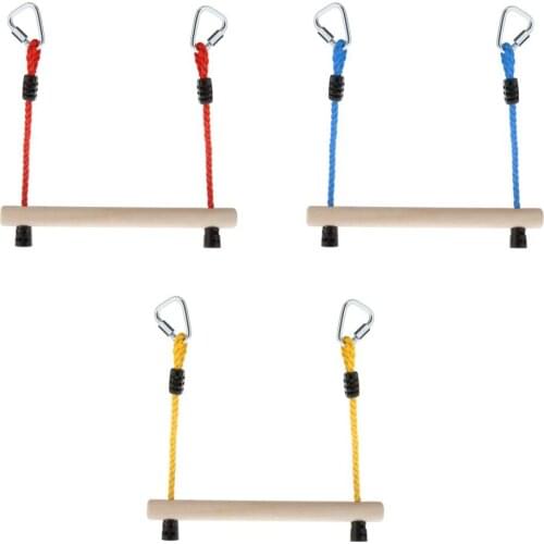 Wood Swing Bar Rings Kids Gymnastic Wear Resistant Climbing Frames Rod Garden Swings Outdoor Backyard Play Accessories