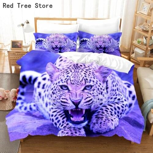 Leopard Pattern Print Bedding Set High Quality Microfiber Animal Duvet Cover Kids Boy Comforter Twin Full Single Queen King Size