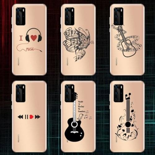 Violin Musical note fashion Phone Case Transparent for Huawei P20 P30 P40 lite pro P smart 2019 honor 8x 10i