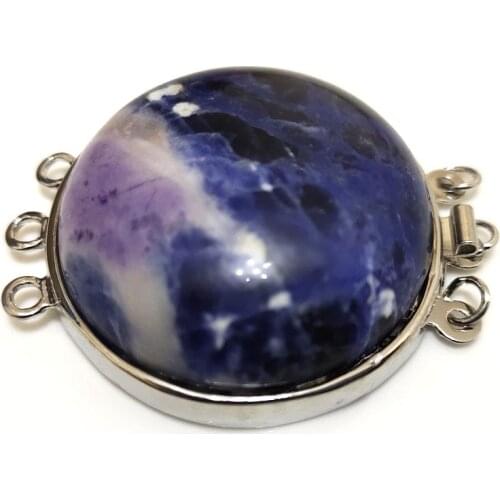 30mm 3 Rows Cabachon Natural Solidate Necklace Bracelet Jewelry Clasp