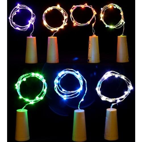 New 2M 20LED lamp Cork Shaped Bottle Stopper Light Glass Wine LED Wire fairy String Lights Bar Party Supplies Wedding Decoration