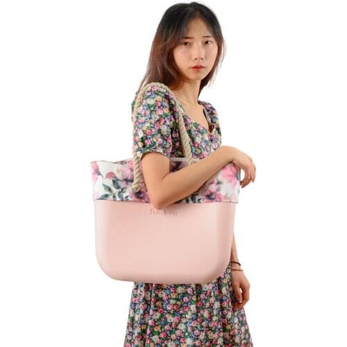 New Ambag Obag O Bag Style Classic EVA Body with Colorful Inner Trim Long Hemp Rope Handles Girl Women Autumn Winter DIY Handbag