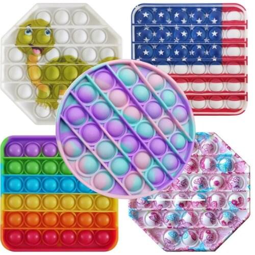 New Pop It Hot Push Bubble Fidget Toys Stress Relief Toy Antistress PopIt Soft Squishy Anti-Stress Gift Anti Stress Box Poppit