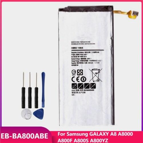 Original Phone Battery EB-BA800ABE For Samsung GALAXY A8 A8000 A800F A800S A800YZ Replacement Rechargable Battery 3050mAh