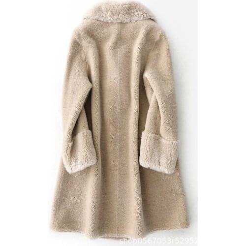 Coat Winter 2020 Women Real Fur Coats Female Elegant Korean Casual Long Wool Jacket Ladies Warm Womens Fur Coats 868582 s 's s