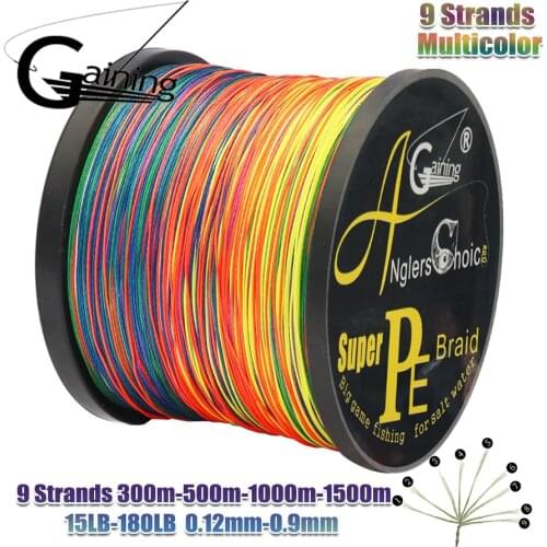 9 Strands Braided Fishing Line 300M 500M 1000M PE Wire Multifilament Fishing Line Braided Wire Saltwater Fishing