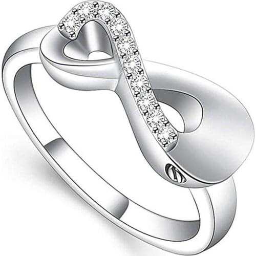 Mothers day gift Elegant Crystal Infinity Cremation Ring for Ashes Holder Keepsake Jewelry Pet/Human Urn Memorial Finger Ring