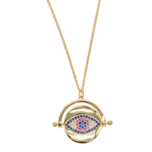 Simple Turkey Blue Eyes Pendant Necklace For Women New Bijoux Maxi Statement Necklaces Collier Fashion Choker Jewelry