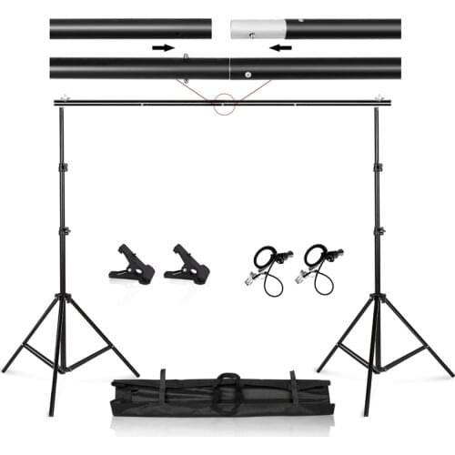 Photo Video Studio 9.8ft Adjustable Background Stand Backdrop Support System Kit with Carry Bag