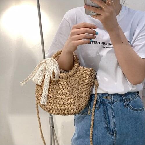Woven Womens Fashion Stereotype Handbag SimpleTrend Beach Straw Bag Summer Crossbody Bags Travel Purses Shoulder Simple handbag