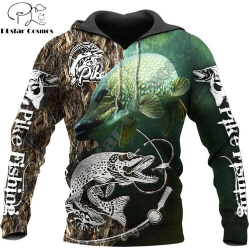 Animal Pike Fishing 3D All Over Print Hoodie Men/Women Harajuku Fashion Animal hooded Sweatshirt Casual Jacket Pullover DW0324
