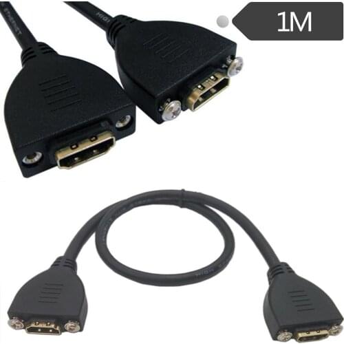 With machine with screw hole HDMI extension cable can be fixed HDMI female to female extension with ears 1.4 version 1M