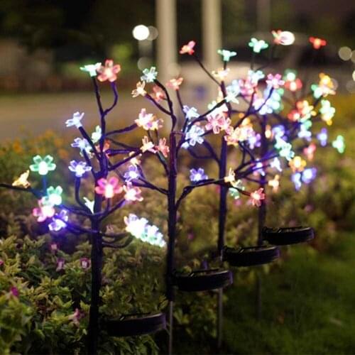 Outdoor LED Solar Cherry Tree Light Christmas Decoration for Home Garden Solar Lights Branches Decor Yard Lawn Landscape Lamp