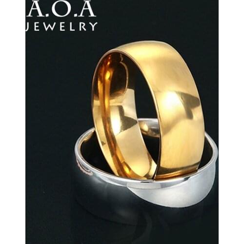 UZone Hot Sale Simple Couples Rings Stainless Steel Charms Blank Ring Can Drop Shipping