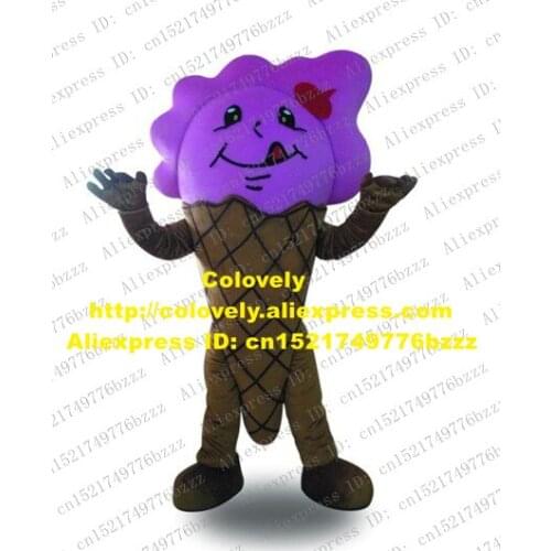 Vivid Brown Ice Cream Mascot Costume Mascotte Frosting Carmier Gelato With Brown Black Stripes Body Adult No.3968 Free Ship