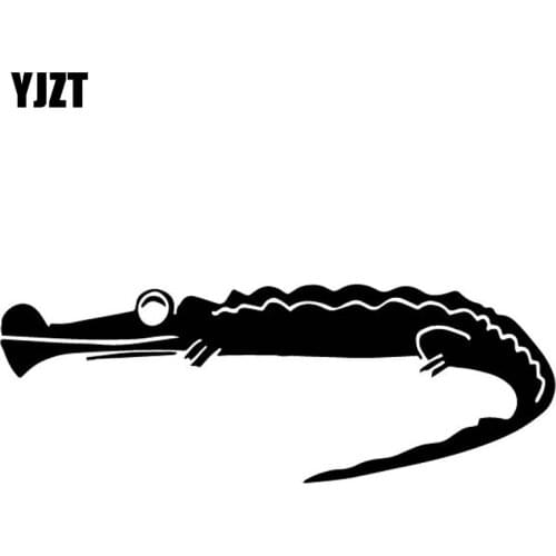 YJZT 17.1CM*6.2CM Crocodile Cartoon Creativity Car Sticker Vinyl Decal Decorate Car Trunk Black/Silver C4-1468