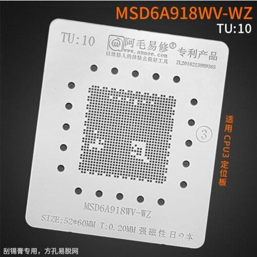 0.20MM Amaoe BGA Stencil MSD6A918WV-WZ TU10 For LCD TV CPU Reball IC Pins Square Hole Soldering Tin Plant Net Heating Template