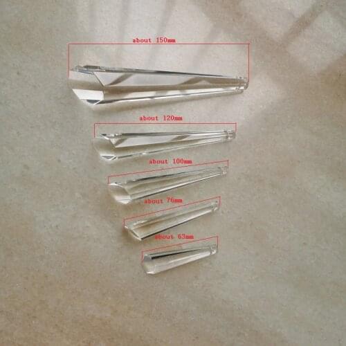 10pcs/lot machine grinding clear cow leg prism faceted chandelier crystal with 1 holes Home Curtain lighting Accessories