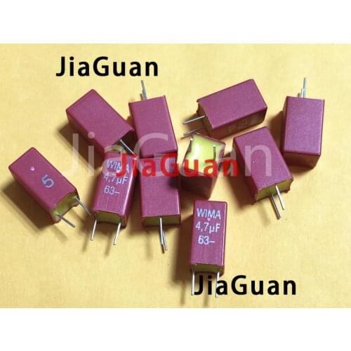 10PCS NEW RED WIMA MKS2 4.7UF 63VDC 475/63V PCM5 hot sale 4700nf 4.7u 63v MKS2C044701M00JSSD