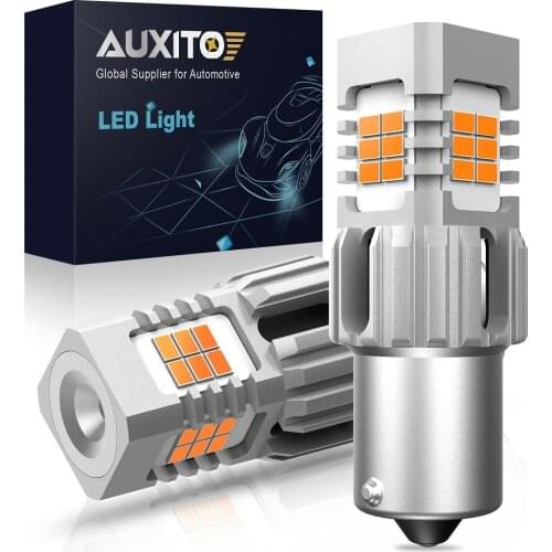 2Pcs 1156 P21W BA15S LED Auto Turn Signal Lights T20 7443 W21/5W Led Bulb T25 3157 P27/7W Auto Lights Bulb Amber Yellow DC12V