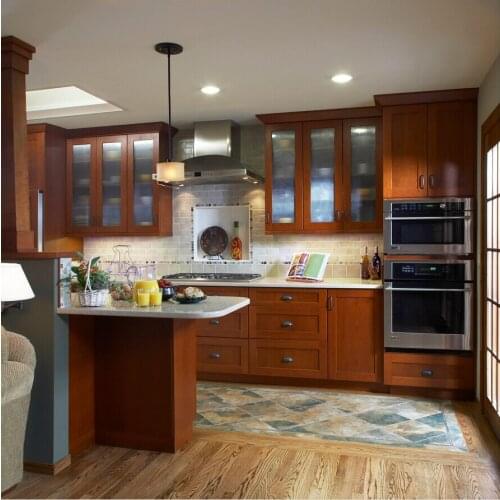 2017 wood kitchen cabinets traditional type solid wood kitchen furnitures cheap priced kitchen island with storage S1606005