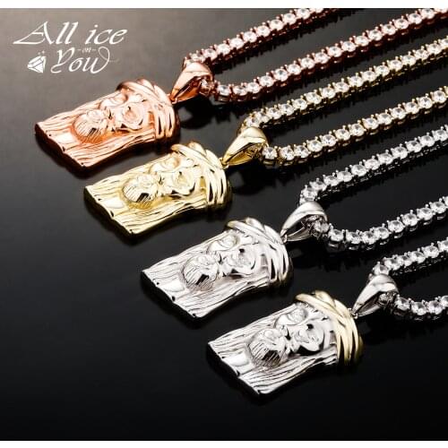 2021 New Top 925 Sterling Silver High Quality Iced Out Cubic Zirconia Gold Jesus Pendant&Necklace Hip Hop Fashion Jewelry Gift