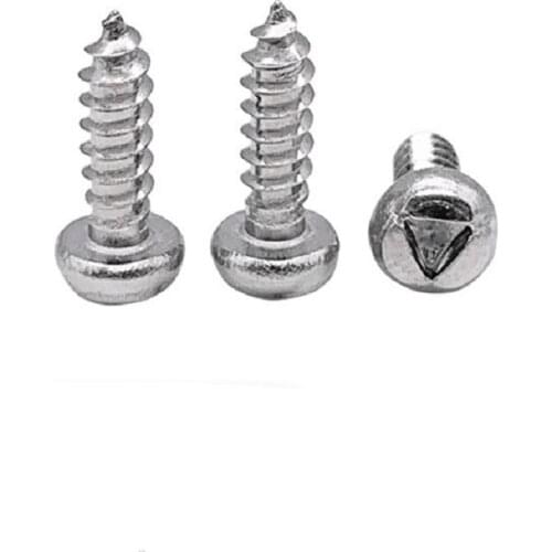 500PCS M3x10/12mm 304 stainless steel triangular groove round head self-tapping nail anti-theft self-tapping screw
