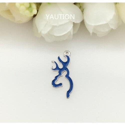 NEW 8pcs blue Browning Deer Alloy Metal Charms New Pendants Necklace making