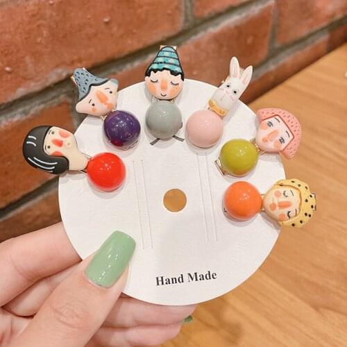 Hair Accessories Cute Hair Clips for Girls Korean Cartoon Character Ornament Hairpin Barrettes Side Bangs Kids Headwear Gift