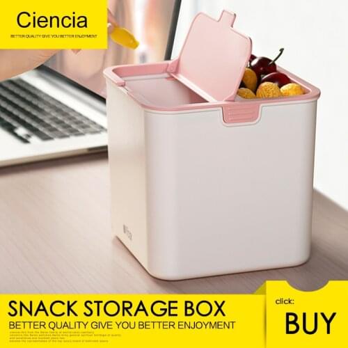 Free shipping Plastic Desktop Snack Storage Box with Ashbin Small Volume Large Capacity Multi-functional Storage Box