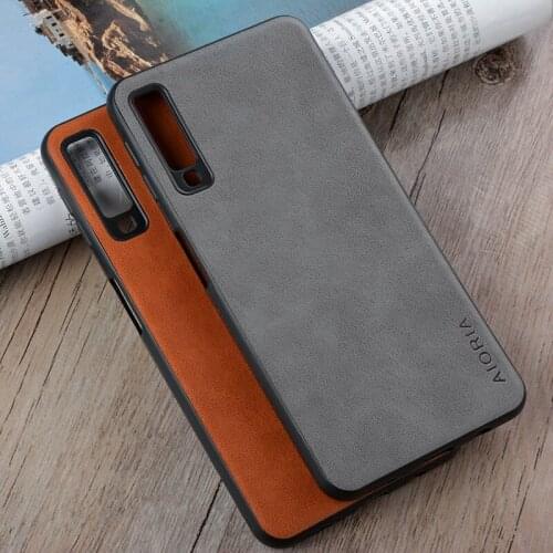 Case for samsung galaxy a7 2018 a750 Luxury Vintage leather skin phone cover for samsung a7 2018 case funda Business coque capa