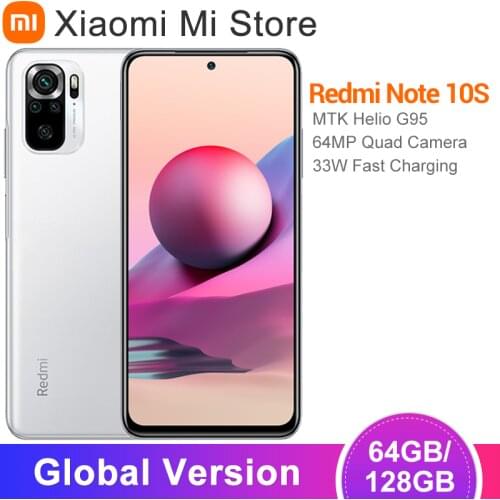 Global Version Xiaomi Redmi Note 10S Mobile 8GB 128GB Helio G95 Octa Core 64MP Camera 6.43" AMOLED DotDisplay 5000mAh Battery