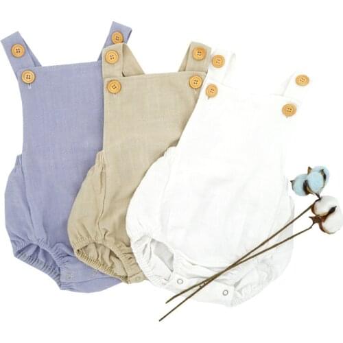 0-24m Infant Bodysuit Baby Clothing Newborn Baby Boys Girls Solid Casual Sleeveless Outwear Organic Cotton Playsuit